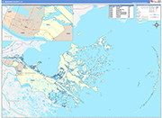 St. Bernard County Wall Map Color Cast Style